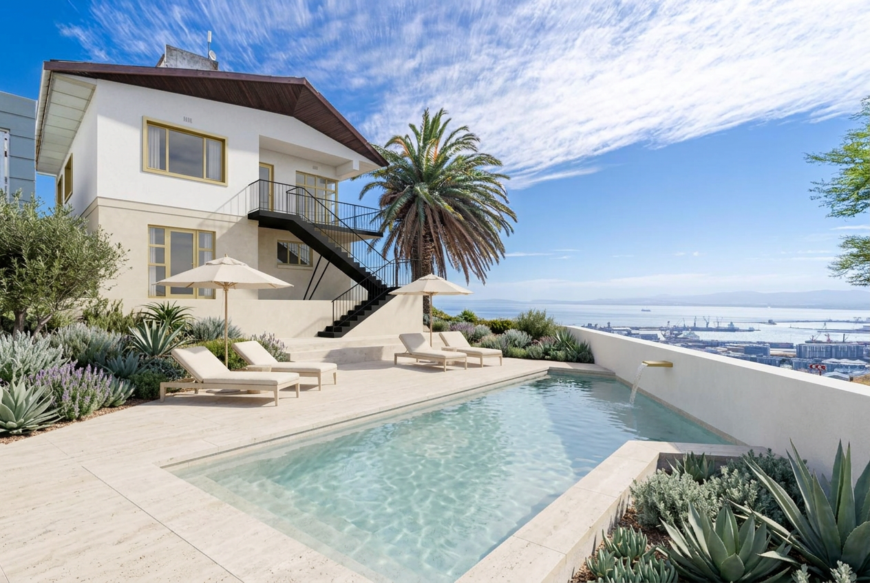 The lap pool and deck